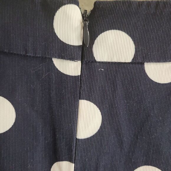 Eliza J Blue Polka Dot Dress Women's 4 Pleated Fit Flare Knee Length Sleeveless - Picture 5 of 13